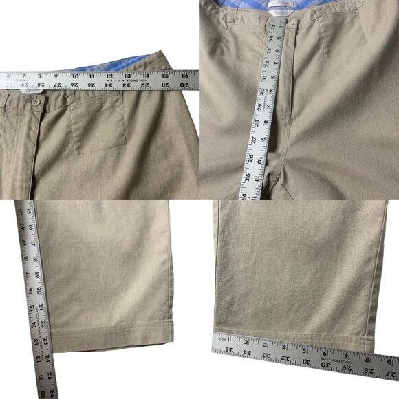 Christopher & Banks Linen Blend Cream Cropped Pants Women’s Size 8 - Picture 6 of 7